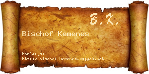 Bischof Kemenes névjegykártya